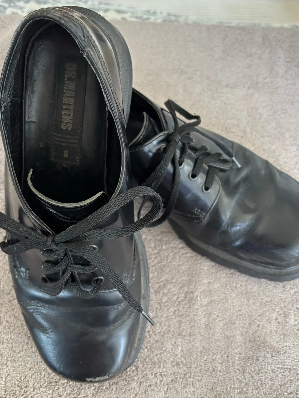 Dr. Martens Black Leather Derby Shoes